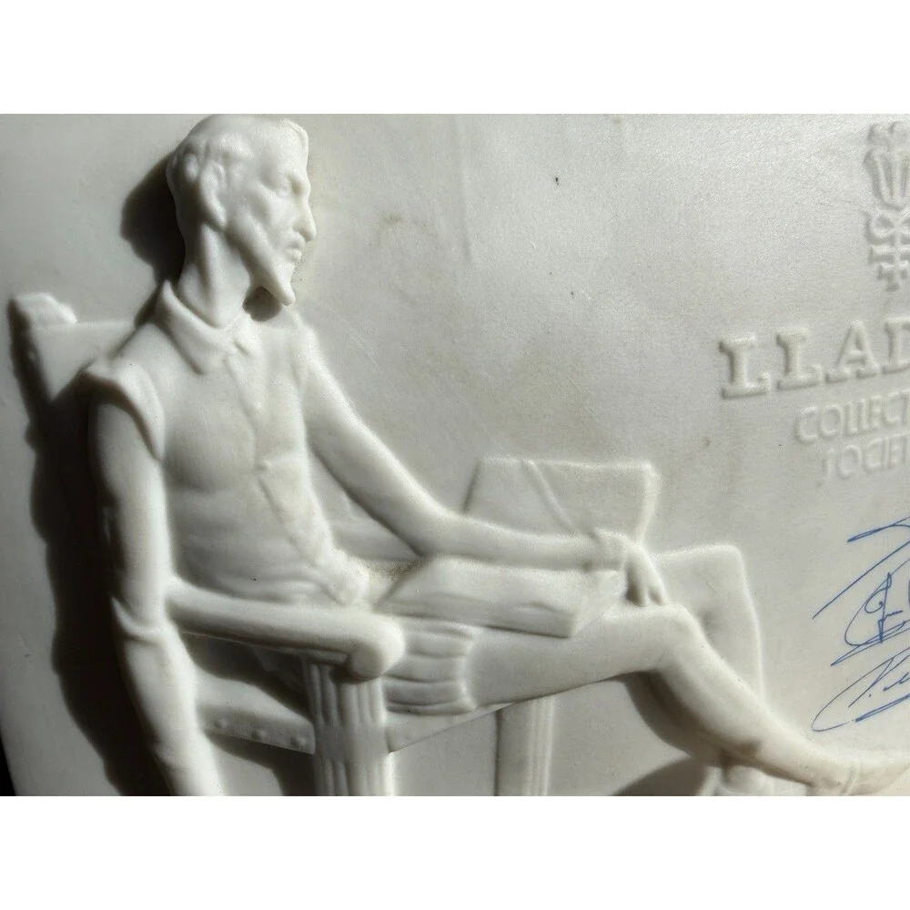 Vintage Lladro Collectors SocietyDon Quixote Bisque PorcelainPlaque